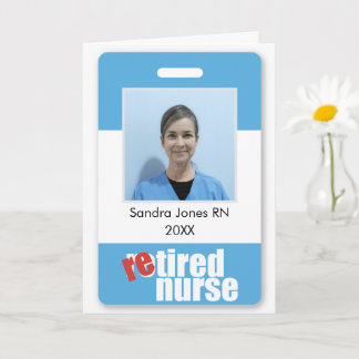 Cartão aposentadoria personalizada da enfermeira
