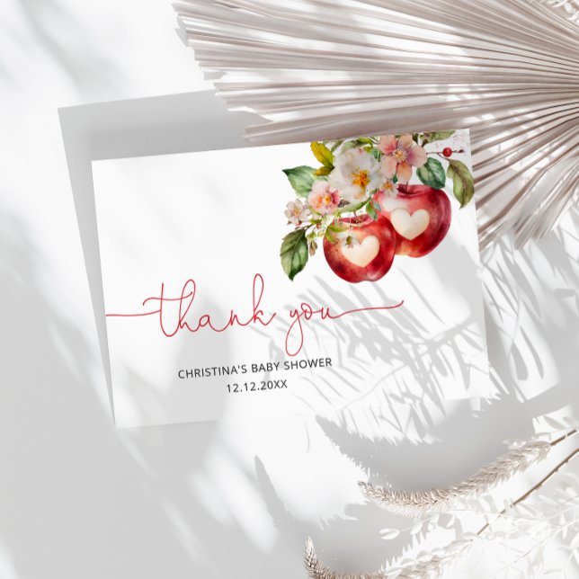 Cartão Apple Do Nosso Chá de fraldas De Olhos Obrigado (Criador carregado)