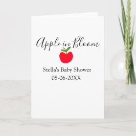 Cartão Apple in bloom baby shower red apple name date 