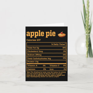 Cartão Apple Pie Nutrition Facts Graças A Comida Men Wo