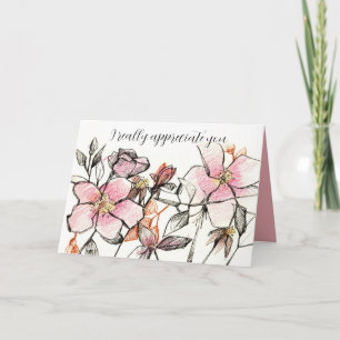 Cartão Aprecia Você Bênção de Deus Flores Rosa