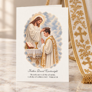 Cartão Apreciação ao Padre Católico Tradicional