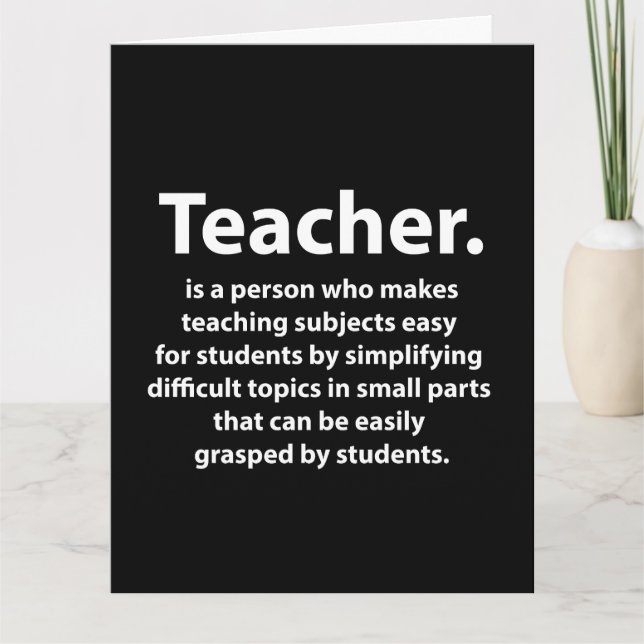 Cartão Apreciação ao Professor Preto e Branco (Frente)