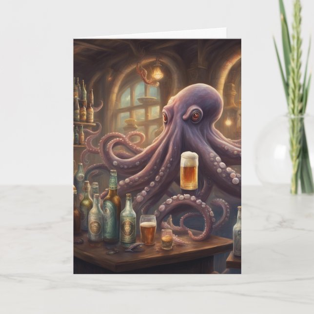 Cartão Apreciação do Barman Polvo Caprichoso (Frente)