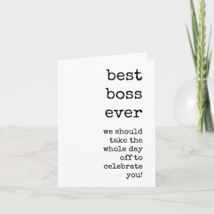 Cartão Apreciação do Chefe, Melhor Chefe Nunca