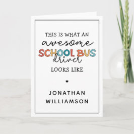 Cartão Apreciação Personalizada do Motorista de Ônibus Es