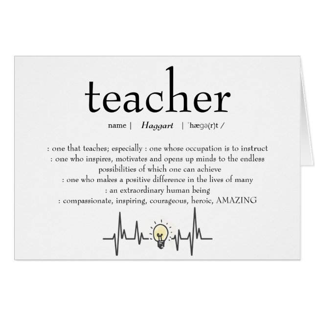 Cartão Apreciação Personalizada para Professores (Frente Horizontal)