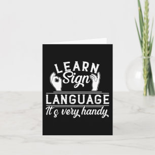 Cartão Aprender a Linguagem de Sinais Professores ASL Sen
