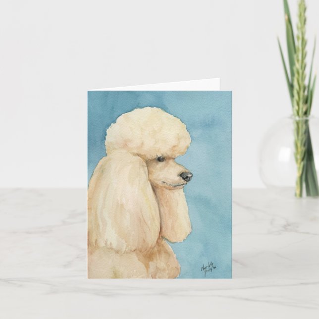 Cartão Apricot Miniatura Poodle Dog Art (Frente)