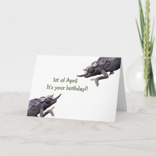 Cartão April 1 Birthday Card by Grouchy Chameleon