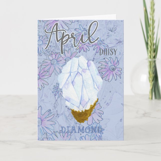 Cartão April Daisy e Diamond Birthday (Frente)