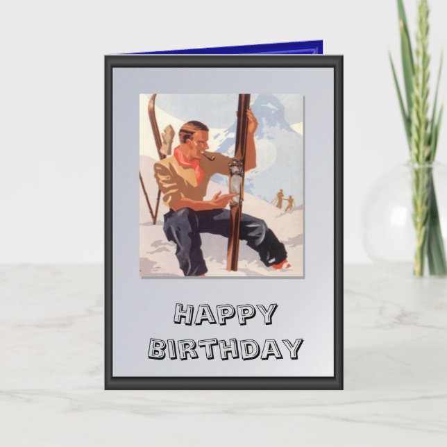 Cartão Apronte para esquiar (Frente)