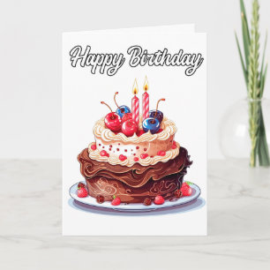Cartão Aproveite o Bolo Feliz Aniversário