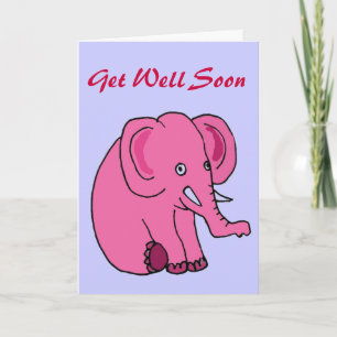 Cartão AQ - Engraçado Elefante Rosa Consiga Boa Carta