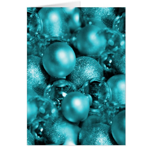 Cartão Aqua Baubles Christmas (Frente)