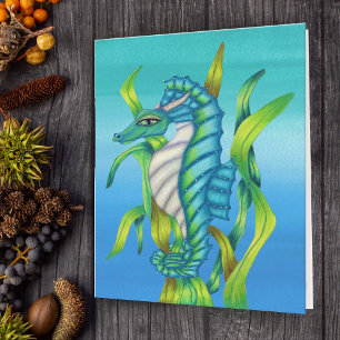 Cartão Aqua Blue Green Fantasy Sea Dragon em Azul-algas