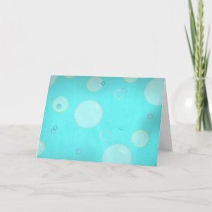 Cartão Aqua Círculos flutuantes e bolhas de saudação