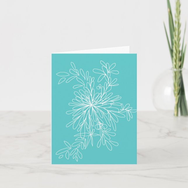 Cartão Aqua-Notecard Pop de Flor (Frente)