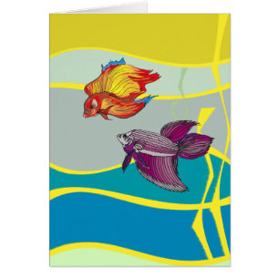 Cartão Aqua Sparing Betta Fish