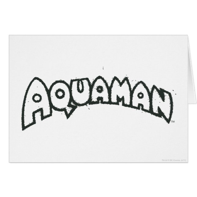 Cartão Aquaman Grunge Black Logo 2 (Frente Horizontal)