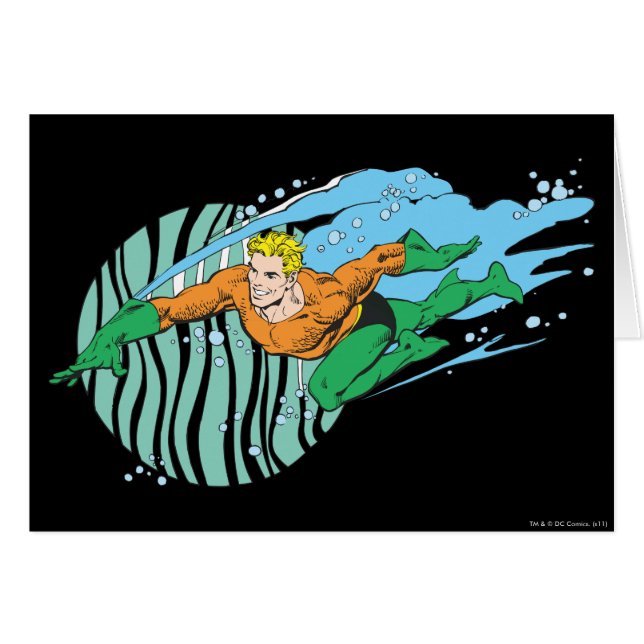 Cartão Aquaman Leaps Esquerdo (Frente Horizontal)