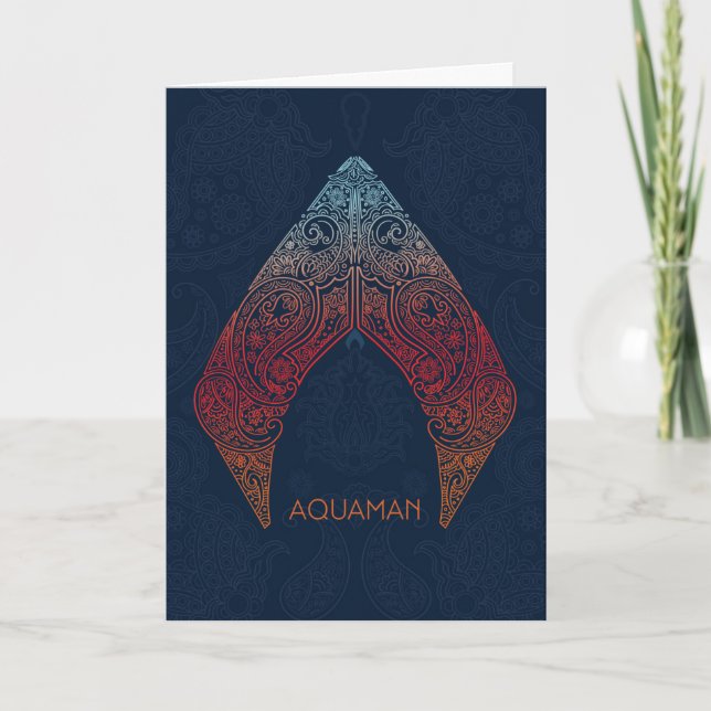 Cartão Aquaman | Logotipo Paisley Aquaman (Frente)