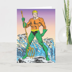 Cartão Aquaman Stands with Spear