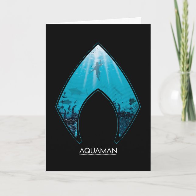 Cartão Aquaman | Ver Através Do Logotipo Aquaman, Gráfico (Frente)