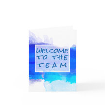 Aquamarine BLUE Watercolor Abstrato Welcome