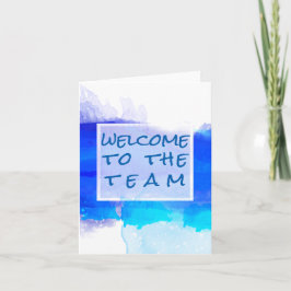 Cartão Aquamarine BLUE Watercolor Abstrato Welcome
