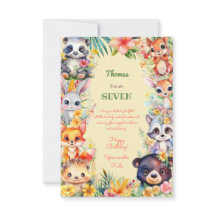 Aquarela Animais florestais selvagens crianças fel