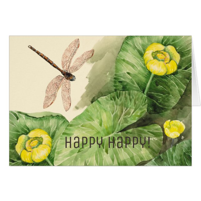 Cartão aquarela aquosa (Frente Horizontal)