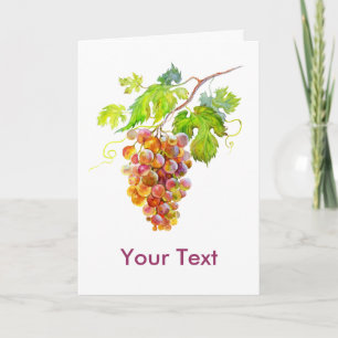 Cartão Aquarela cacho de uvas. Arte