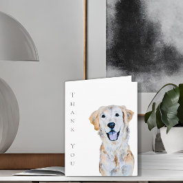 Cartão Aquarela Cachorro Golden Retriever Obrigado