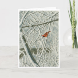 Cartão Aquarela Cardinal de inverno_3