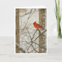 Cartão Aquarela Cardinal de inverno_4