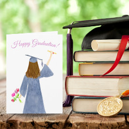 Cartão Aquarela Do Formando Com Diploma