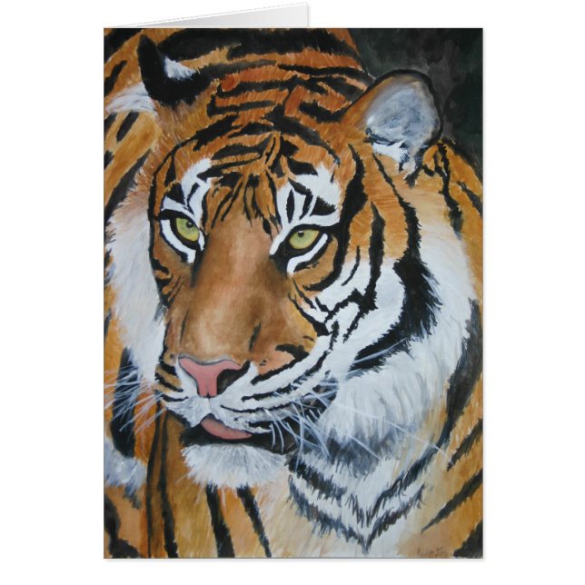 Cartão Aquarela do tigre (Frente)