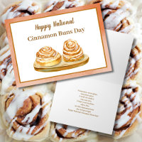 Aquarela Feliz Dia Nacional dos Pães de Canela Out