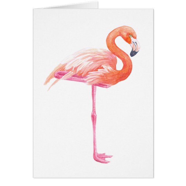 Cartão Aquarela Flamingo (Frente)