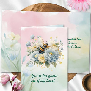 Cartão Aquarela Floral Feliz Dia das Mães