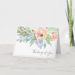 Cartão Aquarela Floral Pensando em Você