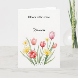 Cartão Aquarela Floral Personalizada