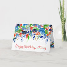Aquarela Flores de Verão Brilhantes Aniversário
