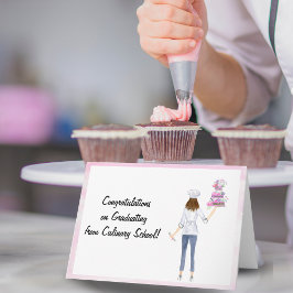 Cartão Aquarela  Formatura de Confeitaria & Chef