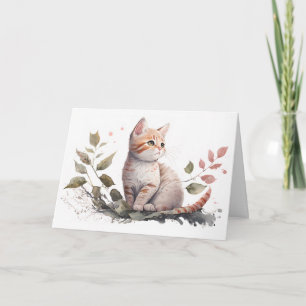 Cartão Aquarela Kitten Fica Bem Em Breve