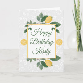 Cartão Aquarela Limões Sicilianos Feliz Aniversário