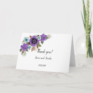 Cartão Aquarela lindas flores românticas marble elega