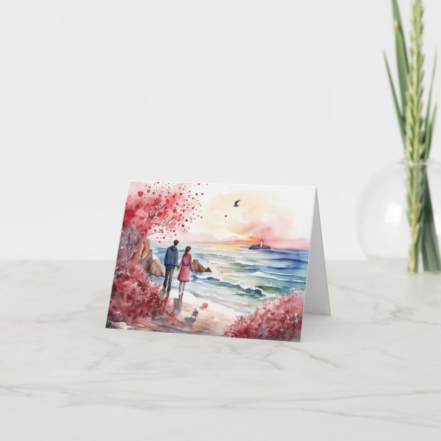 Cartão Aquarela Romântica (Frente)