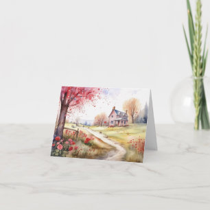 Cartão Aquarela Romântica